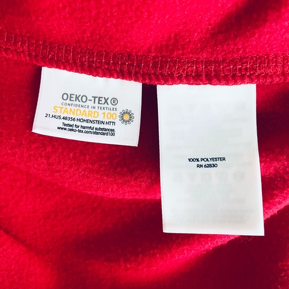 NWT Lands’ End Red Fleece Quarter-Zip Pullover / Large Tall - Picture 8 of 10